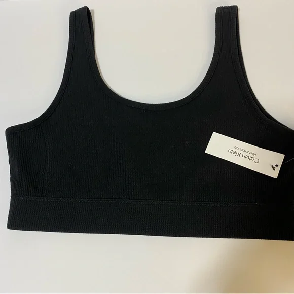 Calvin Klein Performance Women’s Stretch Black Sports Bra Size XL NWT - Picture 2 of 6